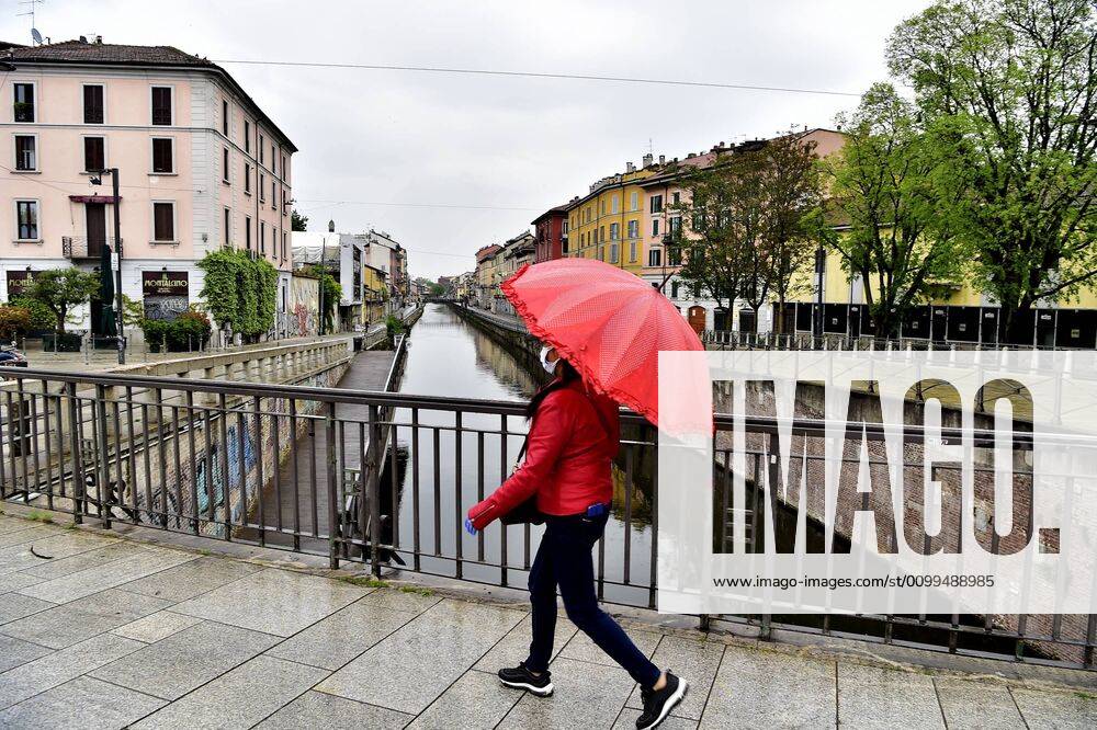 Milan, a deserted city due to bad weather and the disposition for the coronavirus, in the photo the Naviglio Grande (Duilio Piaggesi Fotogramma, Milan - 2020-04-20) p.s. la foto e utilizzabile nel rispetto del contesto in cui e stata scattata, e senza intento diffamatorio del decoro delle persone rappresentate