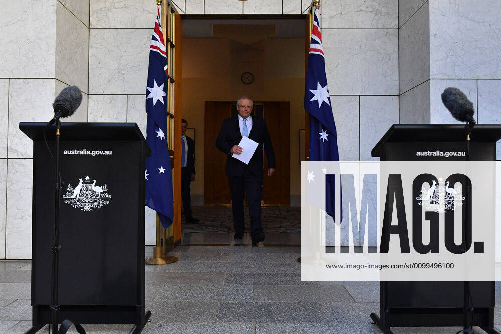 SCOTT MORRISON CORONAVIRUS UPDATE, Prime Minister Scott Morrison arrives at a press conference in Canberra, Tuesday, April 21, 2020. ( NO ARCHIVING, , NO USE IN BOOKS WITHOUT CONSENT Canberra ACT AUSTRALIA