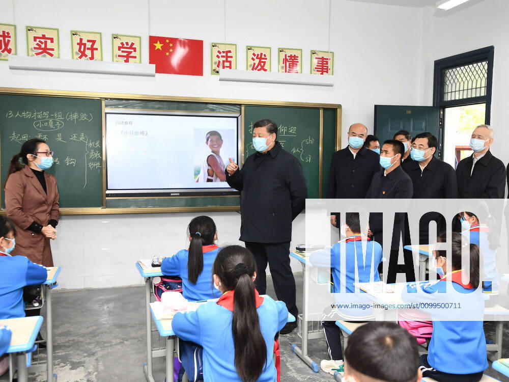 (200421) -- ANKANG, April 21, 2020 -- Chinese President Xi Jinping, also general secretary of the Communist Party of China Central Committee and chairman of the Central Military Commission, inspects poverty alleviation work in a primary school of Laoxian Township, Pingli County of the city of Ankang, northwest China s Shaanxi Province, April 21, 2020. ) CHINA-SHAANXI-XI JINPING-INSPECTION (CN) XiexHuanchi