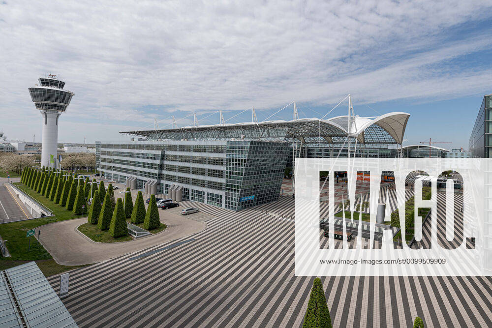 Effects Corona Munich Airport In the picture Tower MAC Munich Airport Center Forecourt Terminal 2 Munich Airport Munich Bavaria Germany
