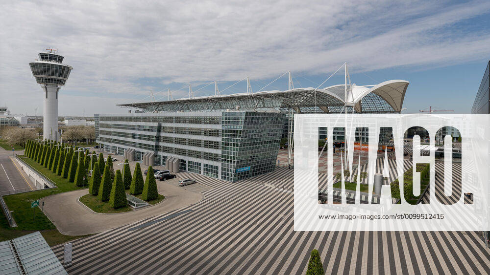 Effects Corona Munich Airport In the picture Tower MAC Munich Airport Center Forecourt Terminal 2 Munich Airport Munich Bavaria Germany
