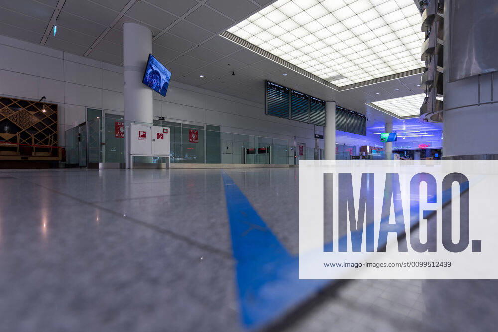 Effects Corona Munich Airport In the picture Arrival Terminal 2 left empty refers no one Munich Airport Munich Bavaria Germany