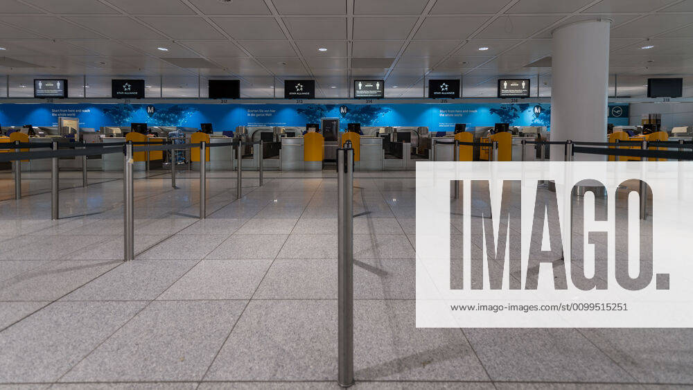 Impact Corona Munich Airport In picture Check In Star Alliance Partner Terminal 2 empty closed closed refers Munich Airport Munich Bavaria Germany
