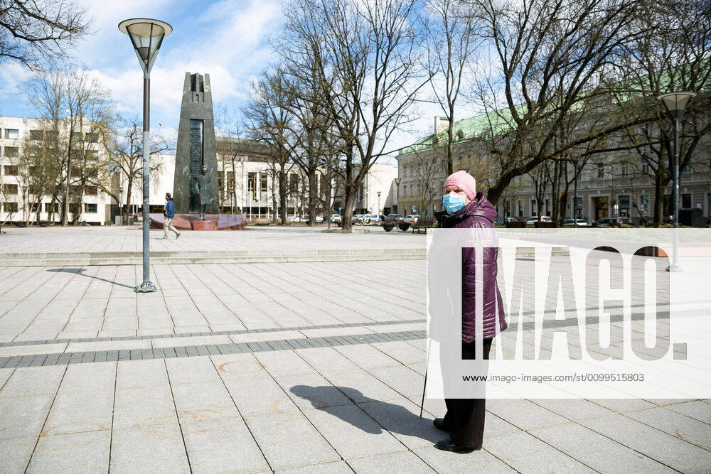 2020-04-21 Vilnius Lithuania. people enjoy warm and sunny Tuesday afternoon in Vilnius during quarantine. Vilnius Lithuania