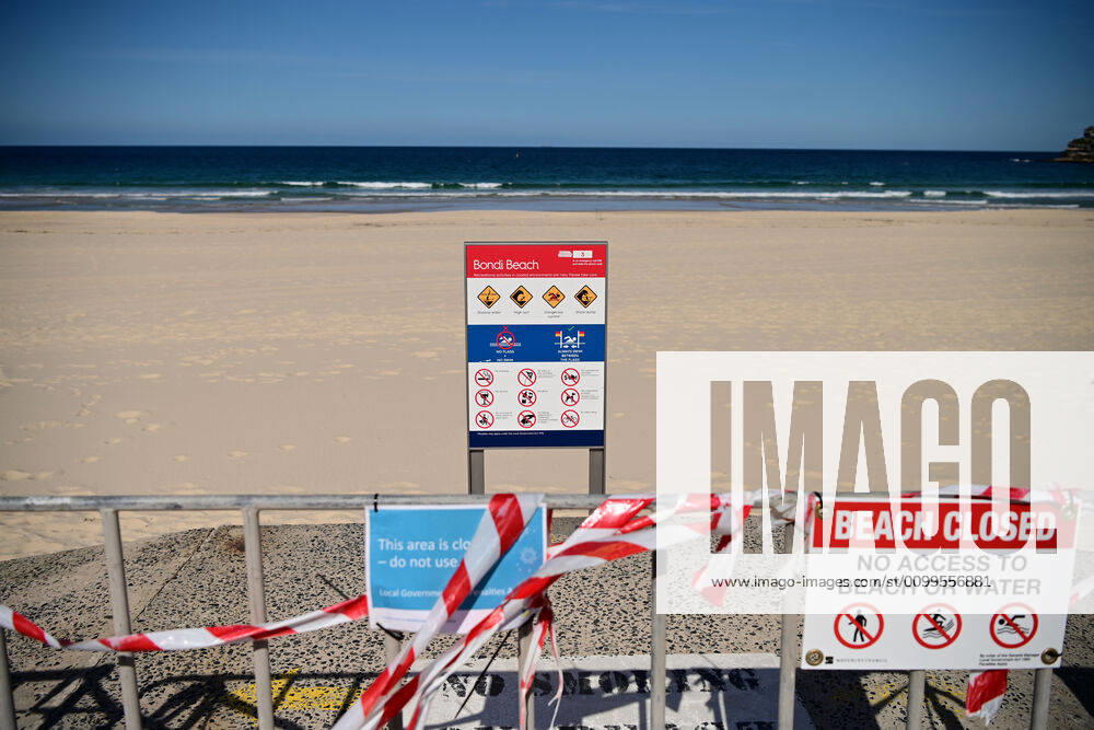 AUSTRALIA CORONAVIRUS BONDI BEACH, Signage at a closed Bondi Beach in Sydney, Wednesday, April 22, 2020. Sydney s iconic Bondi Beach will partially open to swimmers and surfers next week as more beaches in NSW begin easing COVID-19 restrictions.( NO ARCHIVING, , NO USE IN BOOKS WITHOUT CONSENT SYDNEY NSW AUSTRALIA