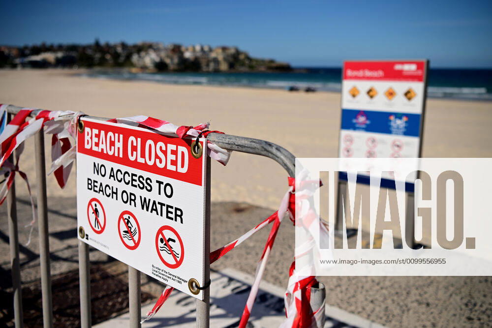 AUSTRALIA CORONAVIRUS BONDI BEACH, Signage at a closed Bondi Beach in Sydney, Wednesday, April 22, 2020. Sydney s iconic Bondi Beach will partially open to swimmers and surfers next week as more beaches in NSW begin easing COVID-19 restrictions.( NO ARCHIVING, , NO USE IN BOOKS WITHOUT CONSENT SYDNEY NSW AUSTRALIA