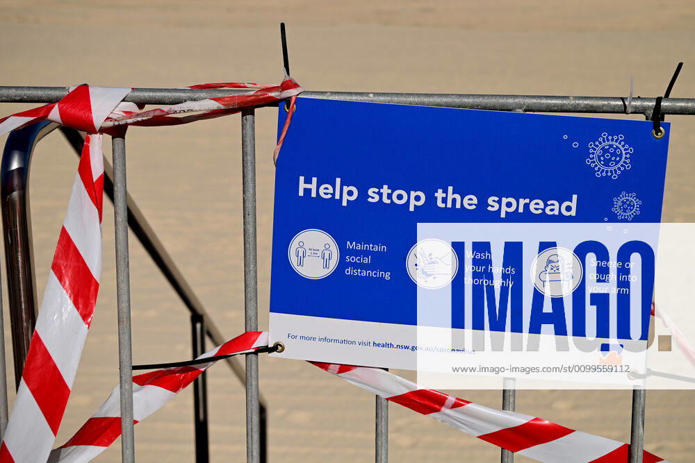 AUSTRALIA CORONAVIRUS BONDI BEACH, Signage at a closed Bondi Beach in Sydney, Wednesday, April 22, 2020. Sydney s iconic Bondi Beach will partially open to swimmers and surfers next week as more beaches in NSW begin easing COVID-19 restrictions.( NO ARCHIVING, , NO USE IN BOOKS WITHOUT CONSENT SYDNEY NSW AUSTRALIA