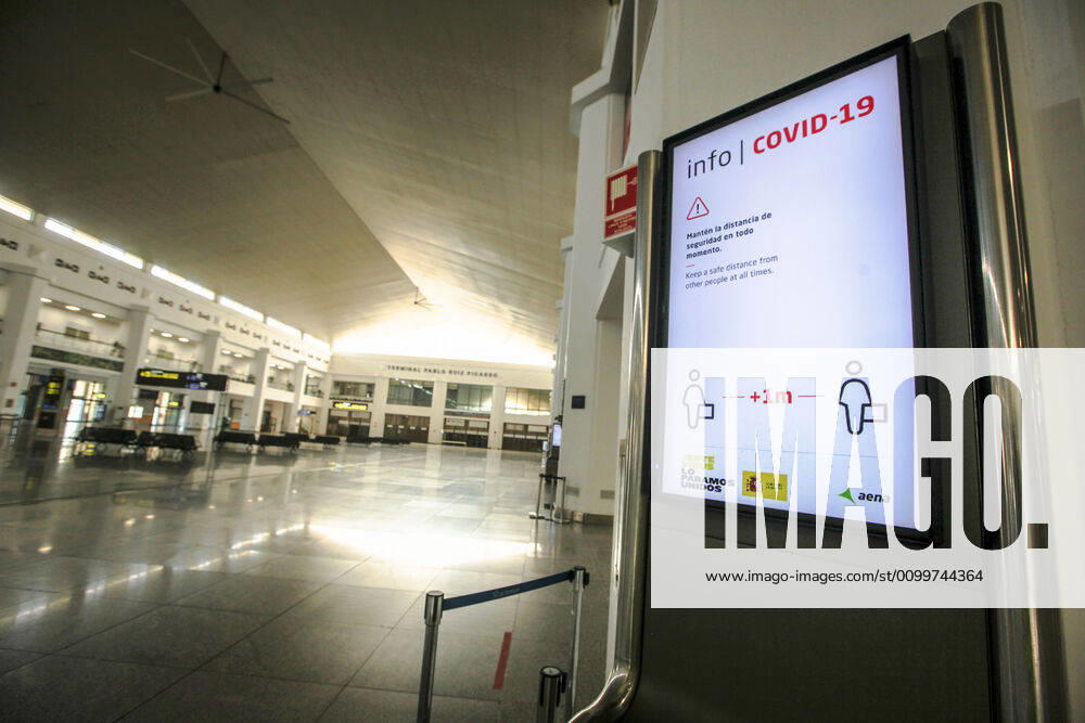 23 April 2020 (Malaga) The state of alarm decreed by the government of Spain has enabled Malaga airport to have a desolate empty landscape and desert of travelers and tourists due to the crisis of the coronavirus - ZUMAc161 20200423_zap_c161_001