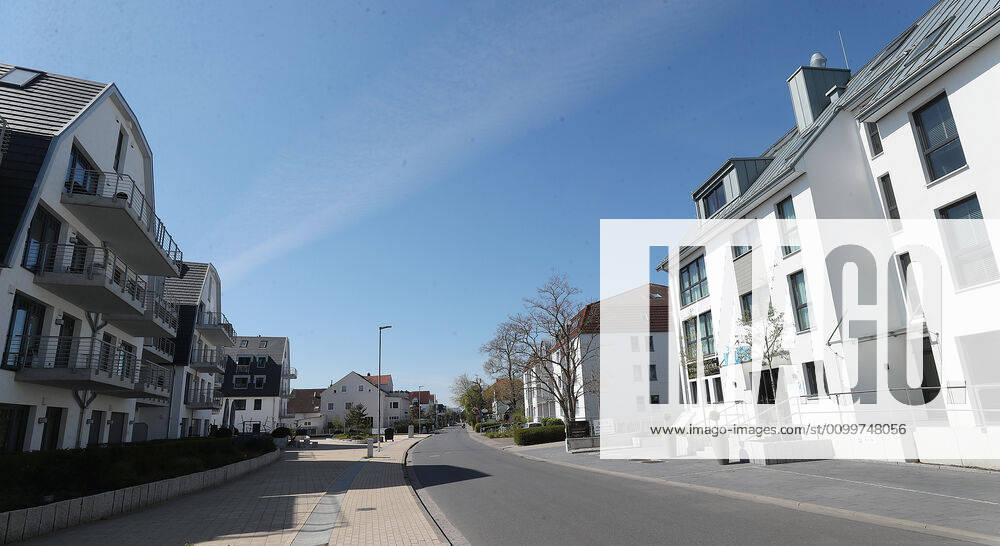 Deserted streets in Niendorf, hotels and holiday apartments are located in this street Niendorf