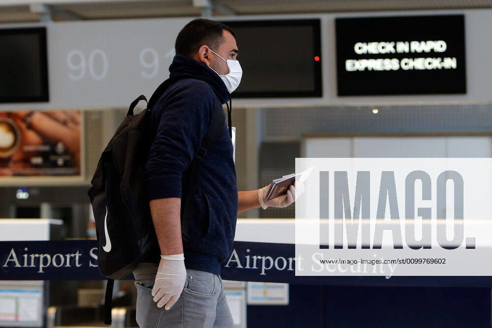 (200423) -- BUCHAREST, April 23, 2020 (Xinhua) -- A seasonal worker from Romania to the United Kingdom for agricultural harvest prepares to check in for his departure flight amid COVID-19 pandemic at the Henri Coanda International Airport near Bucharest, Romania, on April 23, 2020. Romania has reported 386 new COVID-19 cases in the past 24 hours, bringing the total number of confirmed cases to 10,096, local authorities said on Thursday. (Photo by Cristian Cristel Xinhua) ROMANIA-BUCHAREST-COVID-19-SEASONAL WORKERS