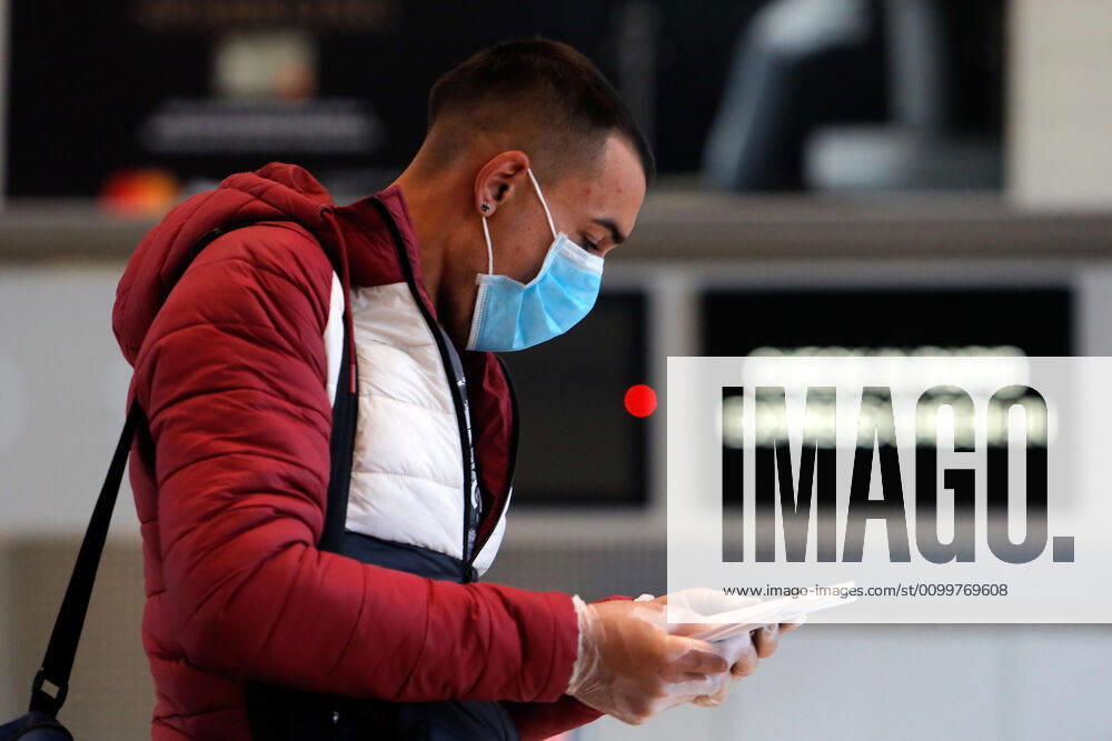 (200423) -- BUCHAREST, April 23, 2020 (Xinhua) -- A seasonal worker from Romania to the United Kingdom for agricultural harvest prepares to check in for his departure flight amid COVID-19 pandemic at the Henri Coanda International Airport near Bucharest, Romania, on April 23, 2020. Romania has reported 386 new COVID-19 cases in the past 24 hours, bringing the total number of confirmed cases to 10,096, local authorities said on Thursday. (Photo by Cristian Cristel Xinhua) ROMANIA-BUCHAREST-COVID-19-SEASONAL WORKERS
