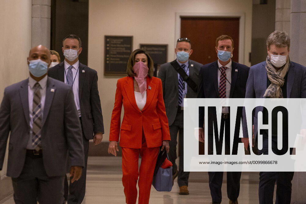 Speaker of the House Nancy Pelosi, D-Calif., arrives for her weekly press conference at U.S Capital in Washington, D.C. on Friday, April 24 2020, Congress delivered a nearly $500 billion infusion of coronavirus spending Thursday, rushing new relief to employers and hospitals buckling under the strain of a pandemic that has claimed almost 50,000 American lives and one in six U.S. jobs. WAP20200424001 TASOSxKATOPODIS