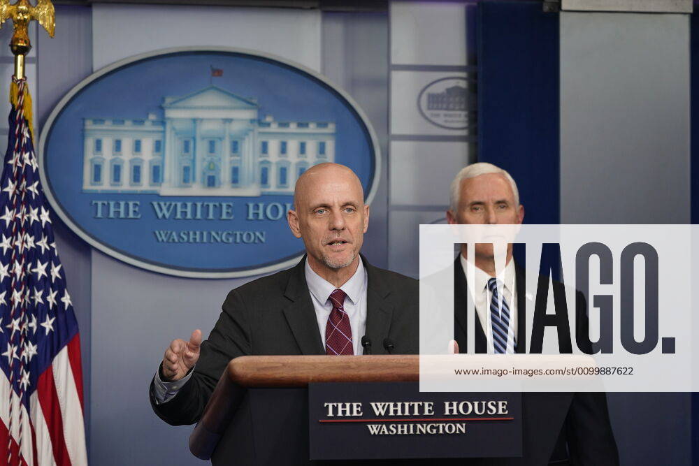Stephen Hahn, Commissioner, United States Food and Drug Administration (FDA) participates in a news briefing with members of the Coronavirus Task Force at the White House in Washington, DC on April 24, 2020. Standing at right is US President Donald J. Trump Washington USA - ZUMAs152 20200424_zaa_s152_092