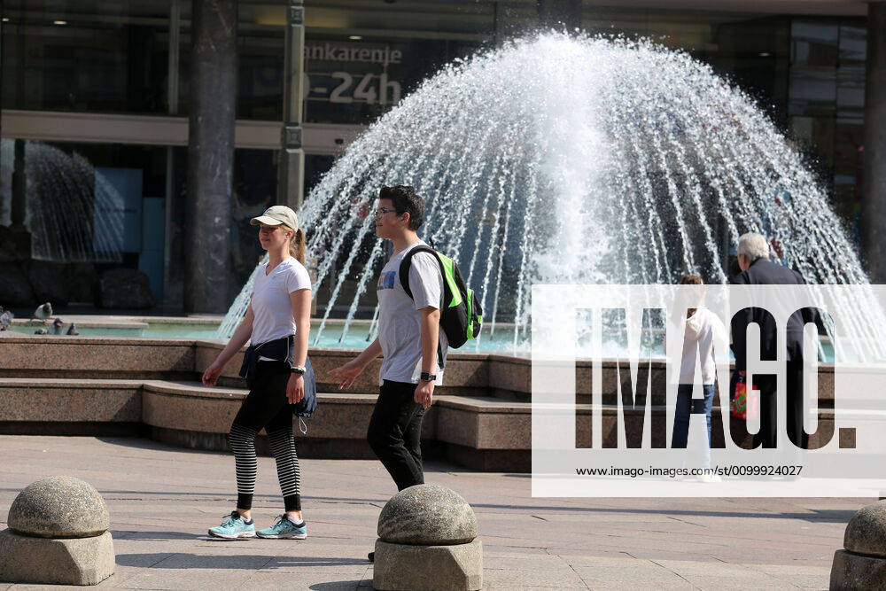As traders prepare window displays to open, citizens stroll through Korzo 25.04.2020., Croatia, Rijeka - Numerous citizens walked through Korzo. Shops are setting up shop windows ahead of opening next week. GoranxKovacic PIXSELL