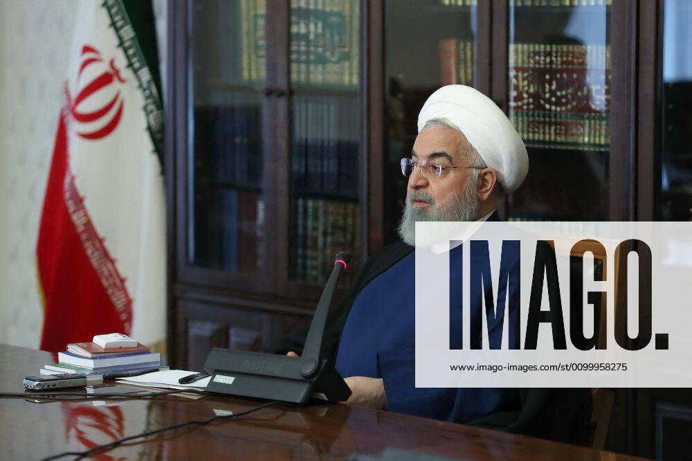 Iranian President, HASSAN ROUHANI, attends National Committee on Combating Coronavirus (COVID-19) meeting in Tehran, Iran. Tehran Iran - ZUMAi98_ 20200425_zih_i98_002