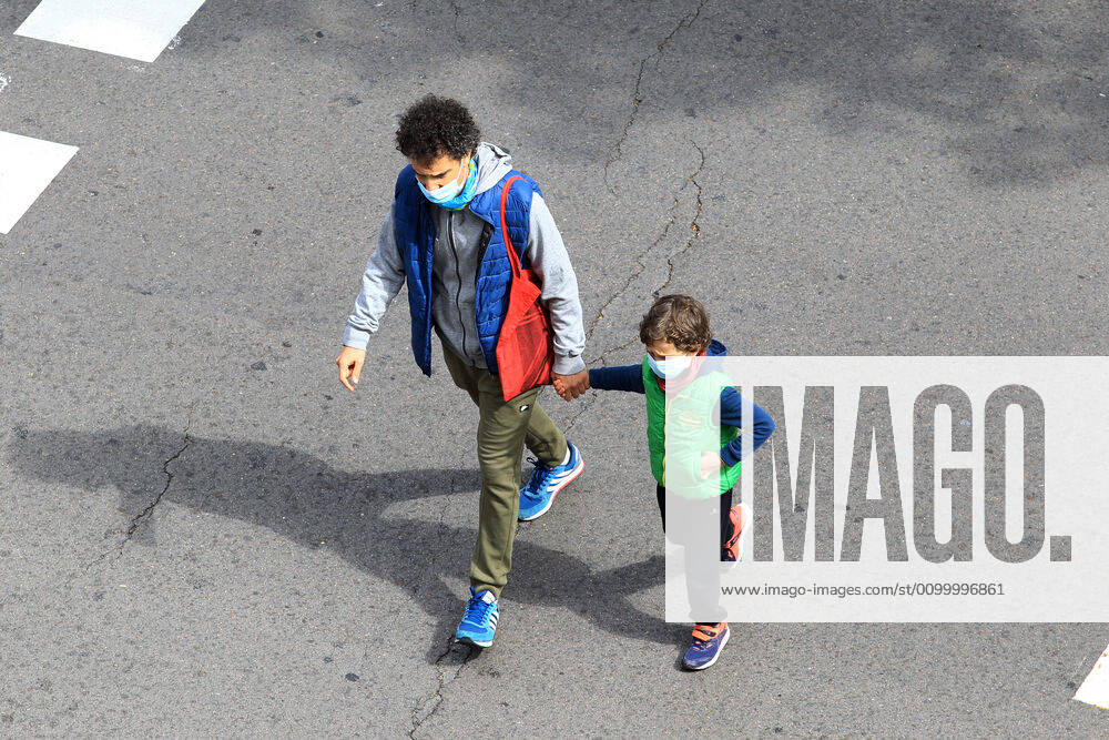 Children begin to go outside on April 26 in Madrid, Spain. (2020042607)