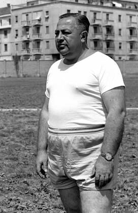 Nationalcoach Vicente Feola (Brasilien) Fußball Herren Nationalmannschaft 1958, Nationalteam, Training Einzelbild
