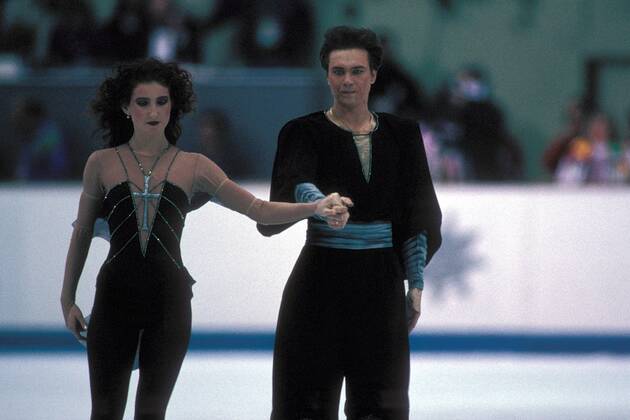 Marina Klimova und Sergej Ponomarenko (GUS) Eistanz OS Winter Olympische Winterspiele 1992, Olympia, Olympiade, Spiele, Eistanzen Gruppe Albertville