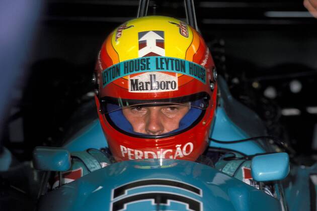 Mauricio Gugelmin (Brasilien March-Judd) im Cockpit seines Boliden Motorsport Grand Prix Herren Großer Preis von San Marino 1988, Formel 1 Weltmeisterschaft, F1, F, GP, WM, Vdia Einzelbild Imola