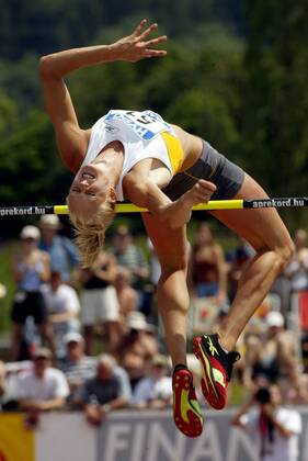 Carolina Klüft (Schweden) - Hochsprung Leichtathletik Damen Internationales Mehrkampfmeeting 2003, Mehrkampf-Meeting, Siebenkampf Einzelbild Götzis Dynamik,