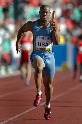 Maurice Greene (USA) Leichtathletik Herren ISTAF 2003, Golden League, Meeting, Leichtathletikmeeting, Einzelbild Berlin Dynamik,