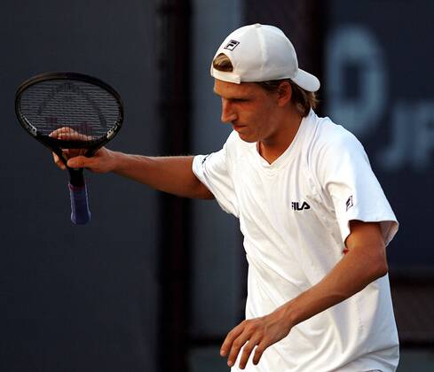 Maximilian Abel (Deutschland) sauer Tennis Herren US Open 2003, Grand Slam, ATP-Tour, Vdig Einzelbild Flushing Meadow, Meadows New York Enttäuschung