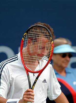 Philipp Kohlschreiber (Deutschland) enttäuscht Tennis Herren US-Open 2003, ATP-Tour, Grand Slam, Vdig Einzelbild Flushing Meadows, Meadow New York Enttäuschung,