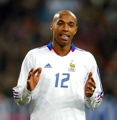 Thierry Henry (Frankreich) Fußball Länderspiel Herren Freundschaftsspiel 2003, Test, Testspiel, Länderspiel, Nationalmannschaft, Nationalteam, Einzelbild Gelsenkirchen
