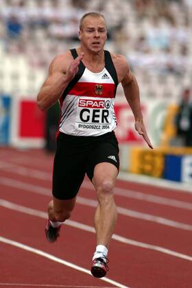 Ronny Ostwald (Deutschland) Leichtathletik EC 3 Herren SPAR Europapokal 2004, Europacup, Meeting, Leichtathletikmeeting, Sportfest, Vdig Einzelbild Bydgoszcz Dynamik