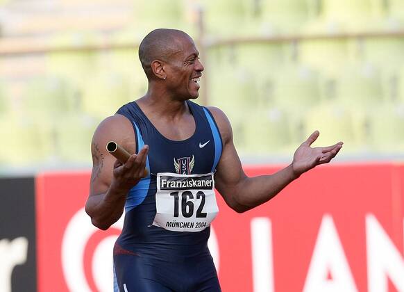Maurice Greene (USA) Leichtathletik Herren Team Challenge 2004, Nationaltrikot, Länderkampf Einzelbild München