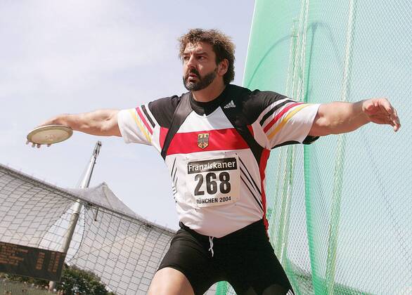 Michael Möllenbeck (Deutschland) Leichtathletik Herren Team Challenge 2004, Nationaltrikot, Länderkampf Einzelbild München