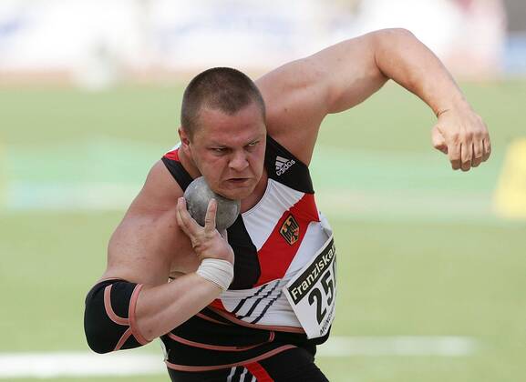 Ralf Bartels (Deutschland) Leichtathletik Herren Team Challenge 2004, Nationaltrikot, Länderkampf Einzelbild München