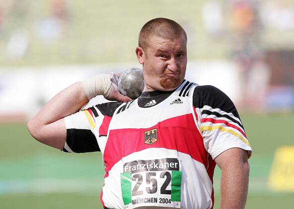 Detlef Bock (Deutschland) Leichtathletik Herren Team Challenge 2004, Nationaltrikot, Länderkampf Einzelbild München