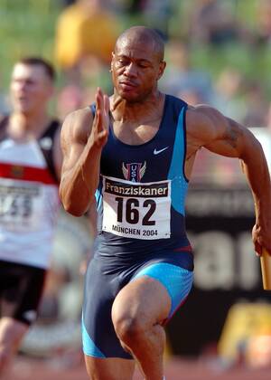 Maurice Greene (USA) Leichtathletik Herren Team Challenge 2004, Länderkampf, Nationaltrikot Einzelbild München