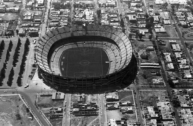 Das Estadio Jalisco kurz vor der Fertigstellung für die Weltmeisterschaft 1970 Fußball WM Herren Vorschau Weltmeisterschaft 1970, Totale Guadalajara
