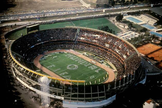 FIFA Mundial - das Estadio Antonio Liberti Monumental de River Plate bei der Eröffnungszeremonie der Weltmeisterschaft 1978 Fußball WM Herren Weltmeisterschaft 1978, Zeremonie, Eröffnung, Veranstaltung, Eröffnungsveranstaltung, Impressionen Totale River Plate Stadion Buenos Aires