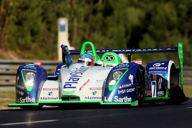 Der Pescarolo Judd von Sebastien Loeb, Eric Helary und Soheil Ayari (alle Frankreich) auf der Strecke Motorsport Herren 24 Stunden von Le Mans 2005, 24h, h, Stundenrennen, Rennen, Langstrecke, Langstreckenrennen Einzelbild pan9799 LeMans