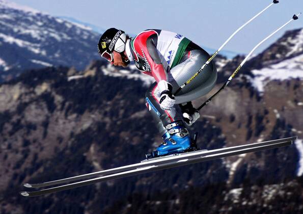 Kjetil Andre Aamodt (Norwegen) - Alpiner Skilauf Herren Weltcup 2004 2005, Welt Cup, Worldcup, World, WC, Ski Alpin, Skisport, Abfahrt Einzelbild Lauberhorn Wengen Dynamik,