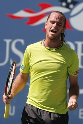 Xavier Malisse (Belgien) enttäuscht Tennis Herren US Open 2005, Grand Slam, ATP Tour Einzelbild Flushing Meadow, Meadows New York, NY, N.Y., N Y Enttäuschung,
