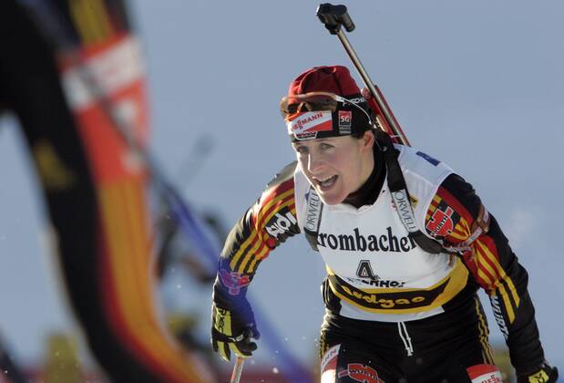Uschi Disl (Deutschland) Biathlon Damen Weltcup 2005 2006, Worldcup, Welt Cup, World, WC, 12,5km, 12,5 km, Massenstart, Vdig Einzelbild Oberhof