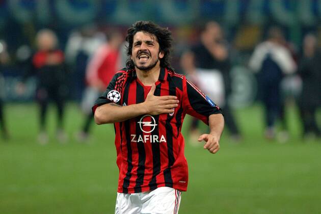 Gennaro Gattuso (Milan) - Schlussjubel Fußball EC 1 Herren Champions League 2005 2006, AC Mailand Einzelbild Mailand Freude,