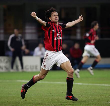 Filippo Inzaghi (Milan) - Torjubel -  Fußball EC 1 Herren Champions League 2005 2006, AC Mailand Einzelbild Mailand Dynamik, Freude,