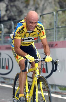 Marco Pantani (Italien Mercatone Uno) -  Radsport Herren Giro d Italia 2003, dItalia, Straßenradsport, Straße, Rad, Vdig Einzelbild 14. Etappe: Messina - Catania Anstrengung,