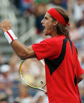Feliciano Lopez (Spanien) jubelt -  (nyp20060828201) Tennis Herren US Open 2006, ATP Tour, Grand Slam Einzelbild New York Tennis Herren US Open 2006, ATP Tour, Grand Slam Einzelbild New York