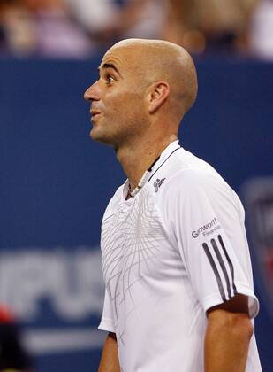 Andre Agassi (USA) verwundert -  (nyp20060828222) Tennis Herren US Open 2006, ATP Tour, Grand Slam Einzelbild New York Tennis Herren US Open 2006, ATP Tour, Grand Slam Einzelbild New York