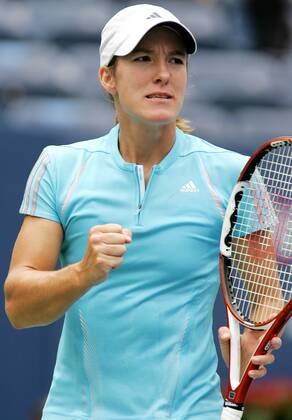 Justine Henin Hardenne (Belgien) jubelt -  (nyp2006082831) Tennis Damen US Open 2006, WTA Tour, Grand Slam Einzelbild New York Tennis Damen US Open 2006, WTA Tour, Grand Slam Einzelbild New York