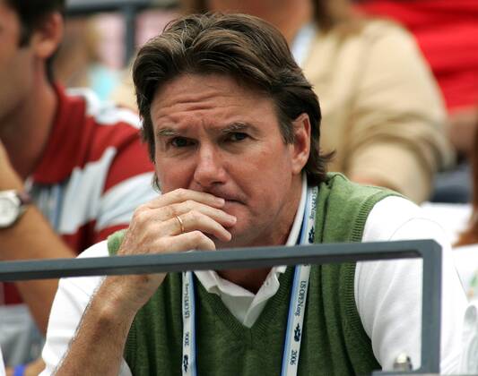 Jimmy Connors, Trainer von Andy Roddick (beide USA), nachdenklich -  (nyp2006082848) Tennis Herren US Open 2006, ATP Tour, Grand Slam Einzelbild New York Nachdenklichkeit, Tennis Herren US Open 2006, ATP Tour, Grand Slam Einzelbild New York Nachdenklichkeit,
