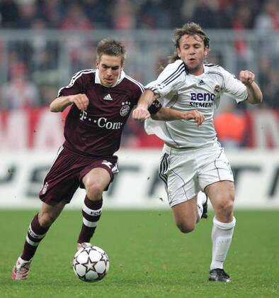 Philipp Lahm (Bayern, li.) gegen Antonio Cassano (Real Madrid) Fußball EC 1 Herren Champions League 2006 2007, FC Bayern München - Real Madrid CF 2:1 Gruppe München Dynamik, Fußball EC 1 Herren Champions League 2006 2007, FC Bayern München - Real Madrid CF 2:1 Gruppe München Dynamik,