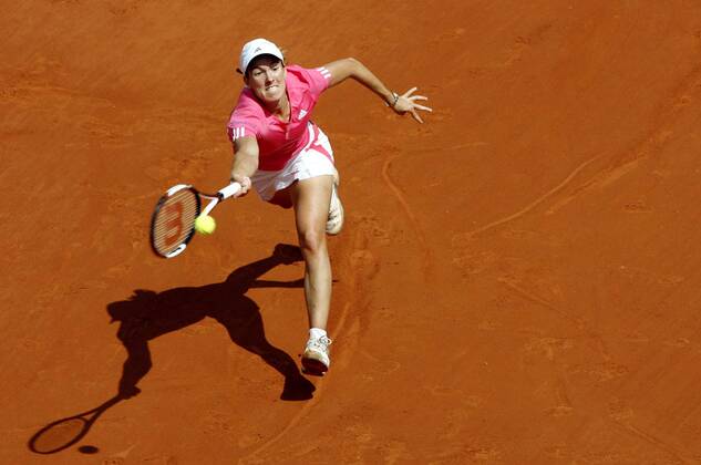 Justine Henin (Belgien) - (pan20670) Tennis Damen French Open 2007, Grand Slam, WTA Tour, Finale, Endspiel Einzelbild Roland Garros Paris Anstrengung, Dynamik, Tennis Damen French Open 2007, Grand Slam, WTA Tour, Finale, Endspiel Einzelbild Roland Garros Paris Anstrengung, Dynamik,