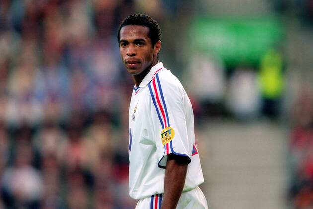 Thierry Henry (Frankreich) Fußball Länderspiel Herren EM 2000, Nationalmannschaft, Nationaltrikot, Halbfinale, Vneg Einzelbild Brüssel Fußball Länderspiel Herren EM 2000, Nationalmannschaft, Nationaltrikot, Halbfinale, Vneg Einzelbild Brüssel